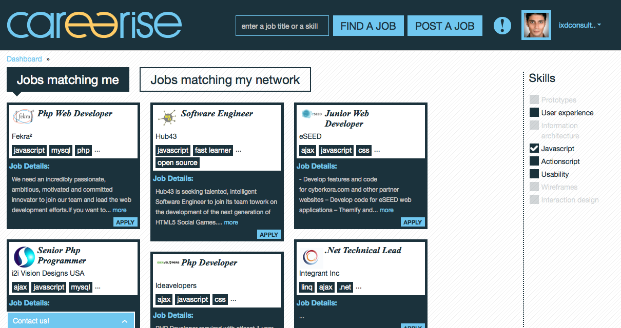 Careerise – Talent Dashboard